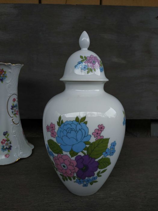 Ваза с крышкой имбирница Германия Винтаж Фарфор