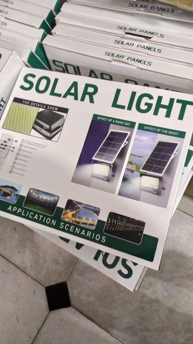 Focos projetor IP66 led 400w 6500k luz brancc painel solar com control