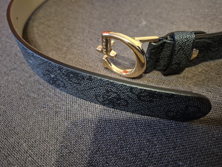 Pasek Guess L niebiesko czarny