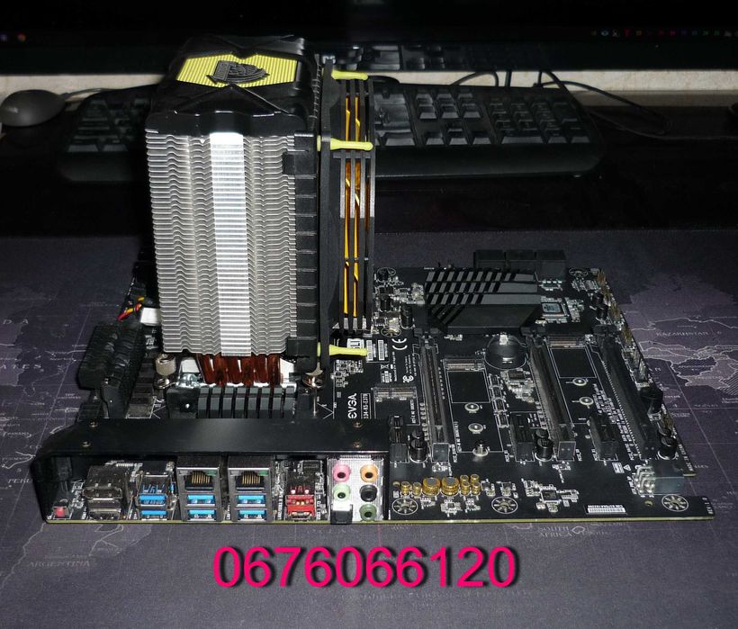топ комплект 1151 EVGA Z370 i9  8/16 ядер мать 16Gb DDR4 память кулер