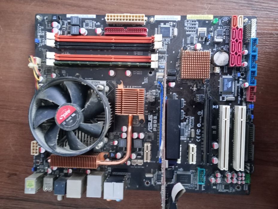ASUS P5Q3 + Pentium E2160 + RAM + GPU + chłodzenie + zasilacz