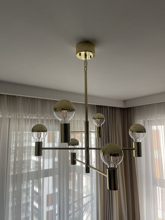 Lampa wisząca zlota komplet z zarówkami