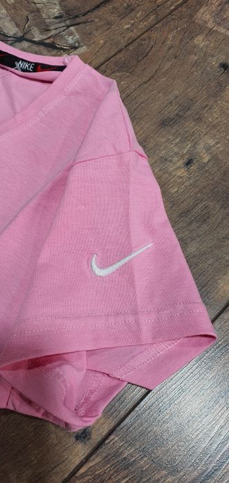 Rózowa koszulka damska bluzka bawełna premium łyżwa nike S