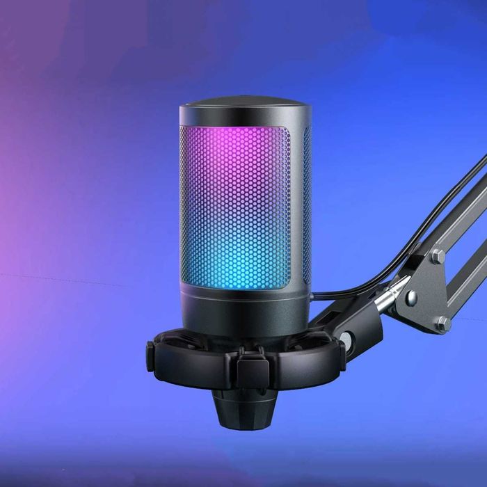 FIFINE A6T Студійний USB - мікрофон з RGB - підсвічуванням, микрофон