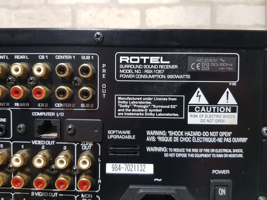 Р-В! Топ! 7.1AV ресивер Rotel RSX-1067 7×120Вт,20Кг! б/у з Німеччини