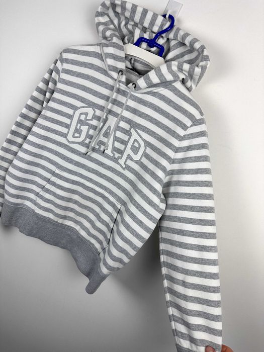 Bluza z kapturem GAP hoodie paski striped damska r. L