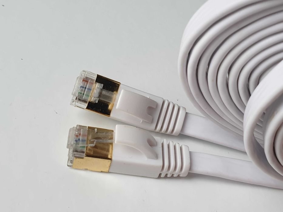 патч корд Ethernet Cat 7 32AWG   10 Гбіт/с  flat  rohs white 2м