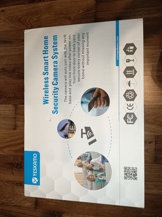 Zestaw monitoringu YESKAMO 8CH WiFi NVR 1080p 2TB 4 kamery