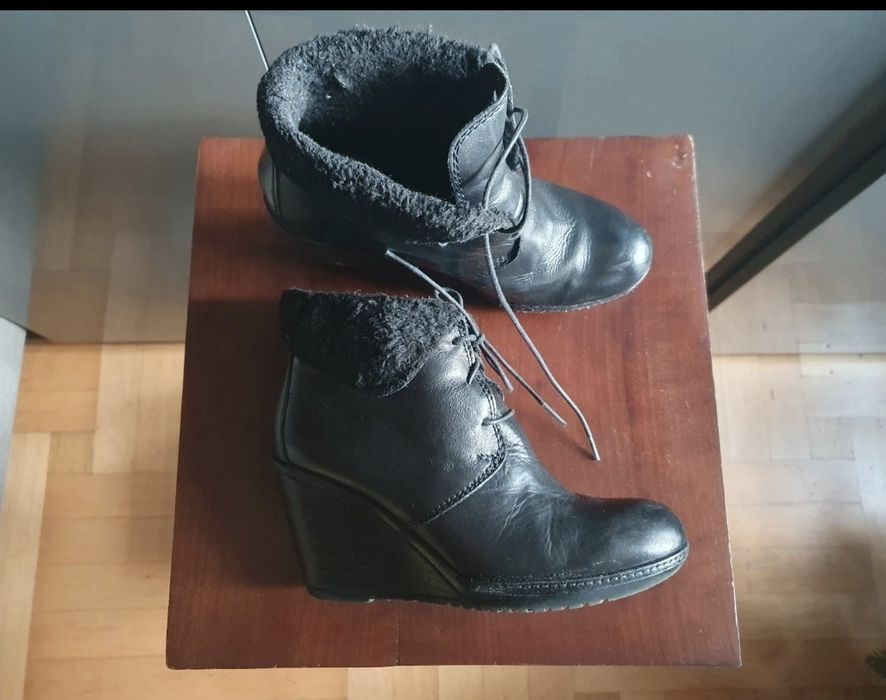 Skorzane koturny Prima Moda r.36