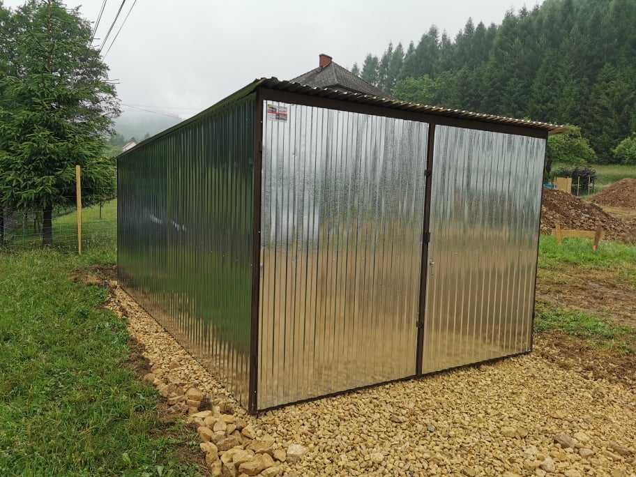 Garaż blaszak 3x5 PROMOCJA Garaż blaszany Montaz 4x5 5x7 3x3 2x3 7x5 6x6 6x5 6x8 7x7 9x6 PRODUCENT Garaż blaszak na wymiar na budowe magazyn blaszak