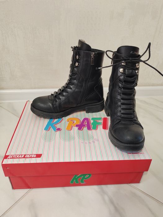 Кожанные зимние ботинки сапоги K.Pafi
