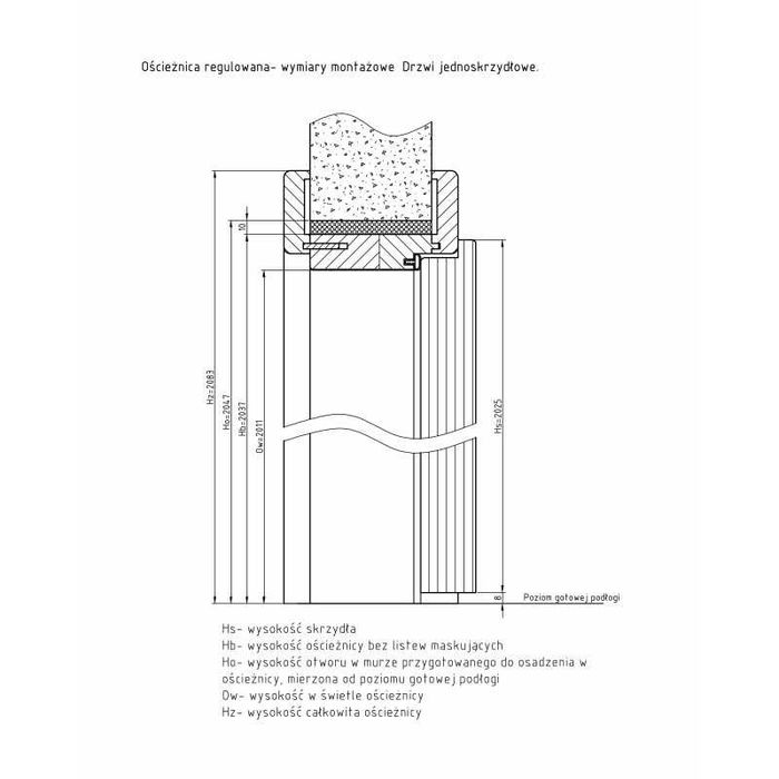 Ościeżnica regulowana sęczna ozdobna 70L 140-160mm Wyprzedaż