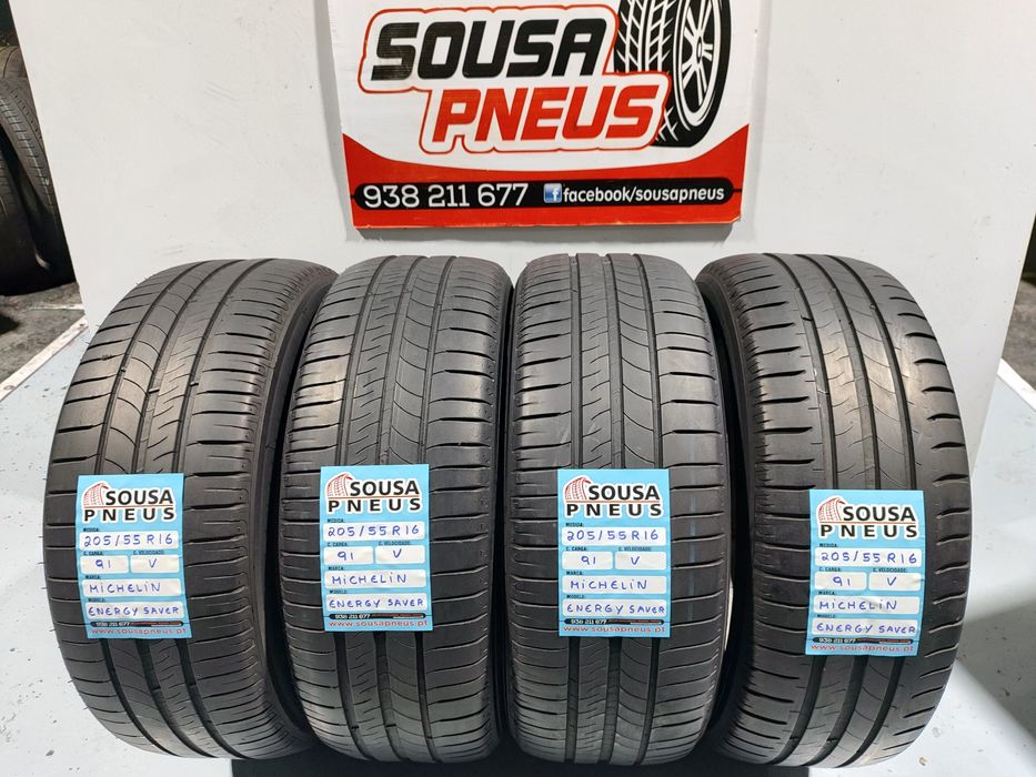 4 pneus semi novos 205-55R16 Michelin - Oferta dos portes