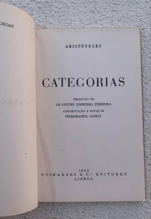 Categorias de: Aristóteles 1982