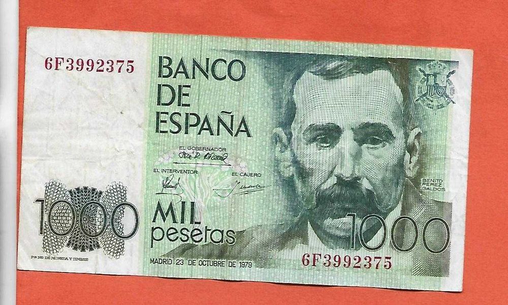 Espanha Nota de 1000 Pesetas de 1979.