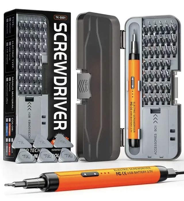 Zestaw Wkrętak Akumulatorowy Śrubokręt Elektryczny Precyzyjny 38 Bitów