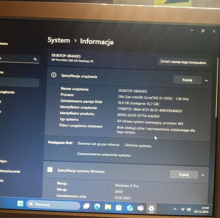 HP Pro mini 260 G9 Desktop PC