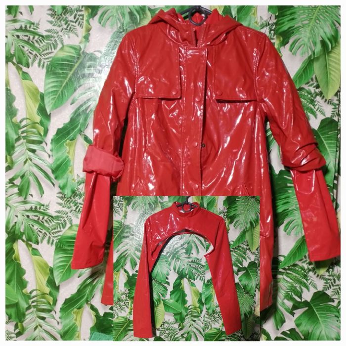 1+1=3.рубашка кожа.лак.Оверсайз пальто-плащ-тренч-куртка-топ