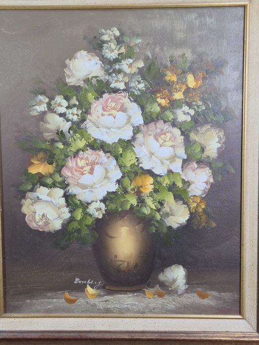 bukiet kwiatów ,obraz olejny anton   domberg
