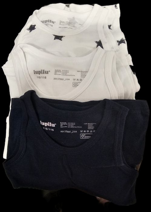 Lupilu zestaw podkoszulek podkoszulka 3szt 110/116