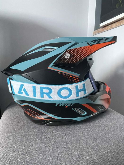 Kask Airoh Twist 3 Shard orange matt z goglami jak nowy