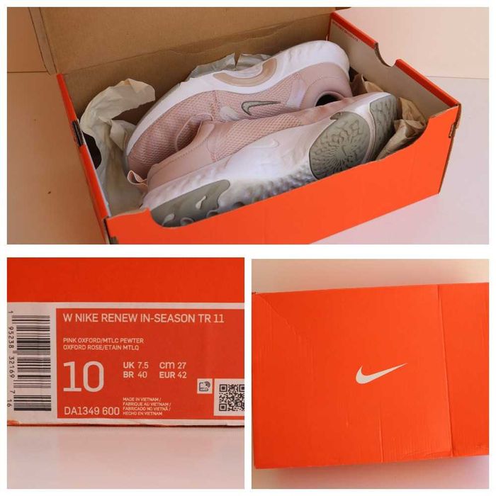 Кросівки жіночі бежеві Nike Renew run comfort footbed, р. 41-41,5