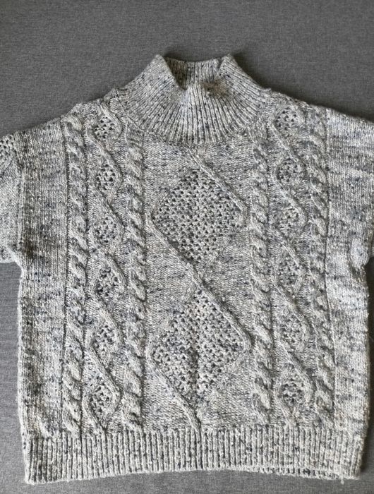 Szary sweter warkocz ONLY