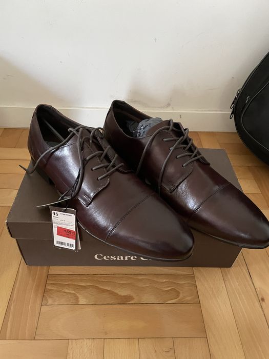 Cesare Cave STAN-03 MI07 Brown – skórzane półbuty męskie 45