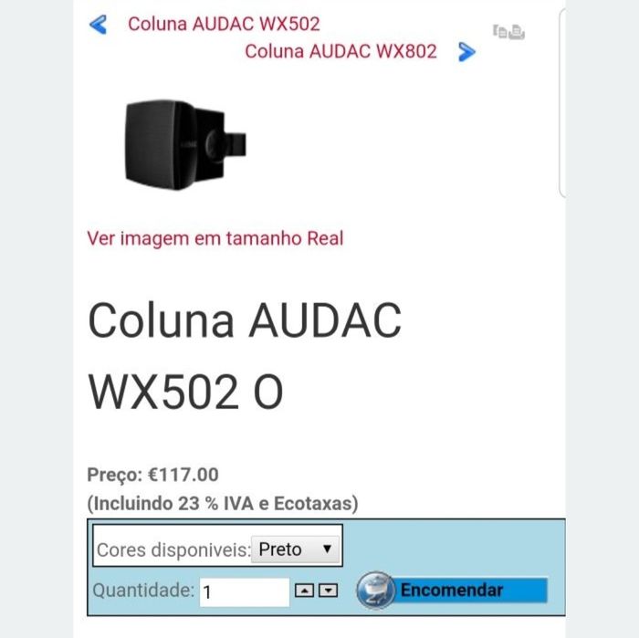 5 Colunas Audac WX502 /OB