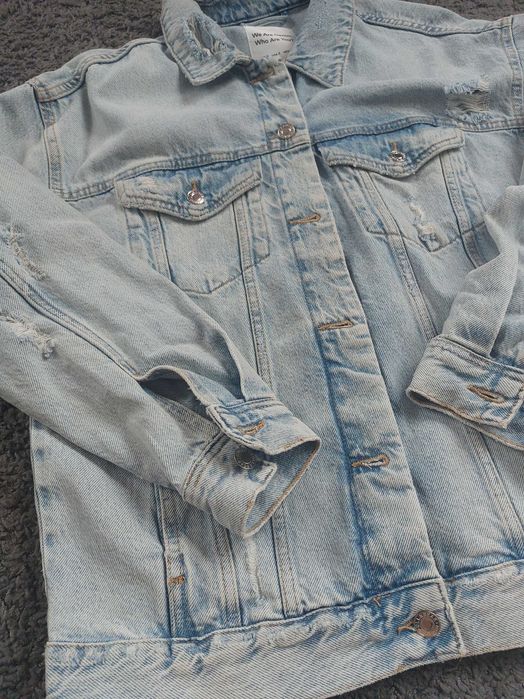 Kurtka katana jeansowa dżins oversize pull and bear
