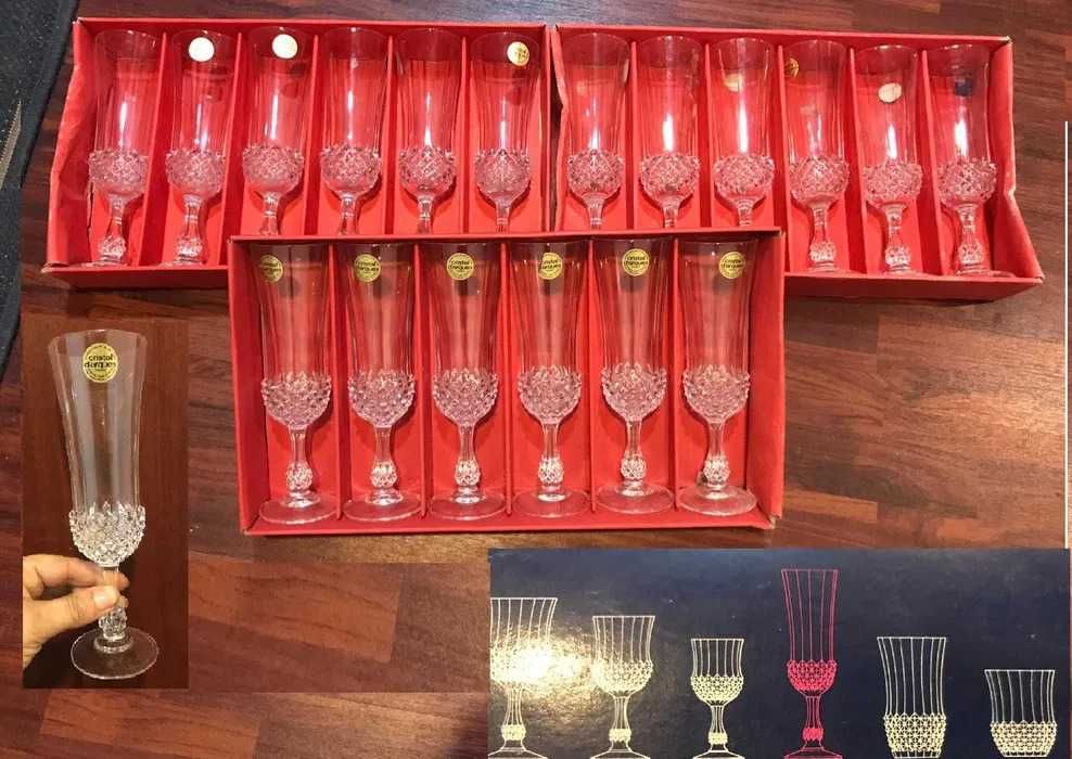 Cristal Darques/Cristal D'arques-Copos de champanhe-Balde-Garrafa