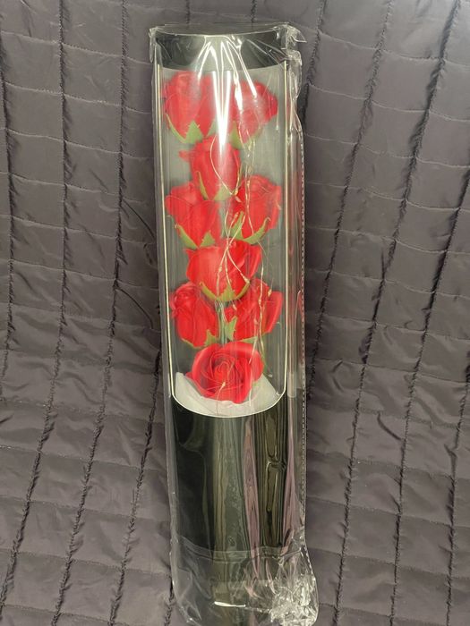 Троянди вічний букет з лед підсвіткою. Подарунковий букет 50 см.