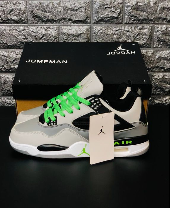 Кожаные Nike Air Jordan 4 Retro SE ‘Neon’ стильные кросовки на весну