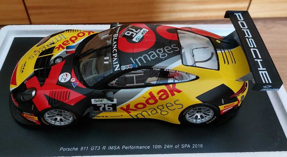 Porsche 911 991 GT3 R #76 Kodak 24h Spa 2016 SPARK 1:18