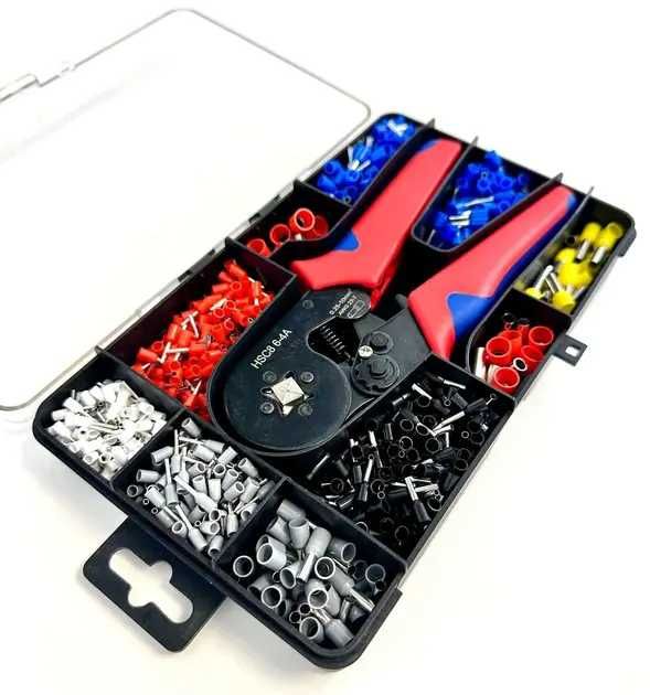 Кримпер HSC8 6-4A (0.25-10 мм²) + Набір наконечників 1200 шт