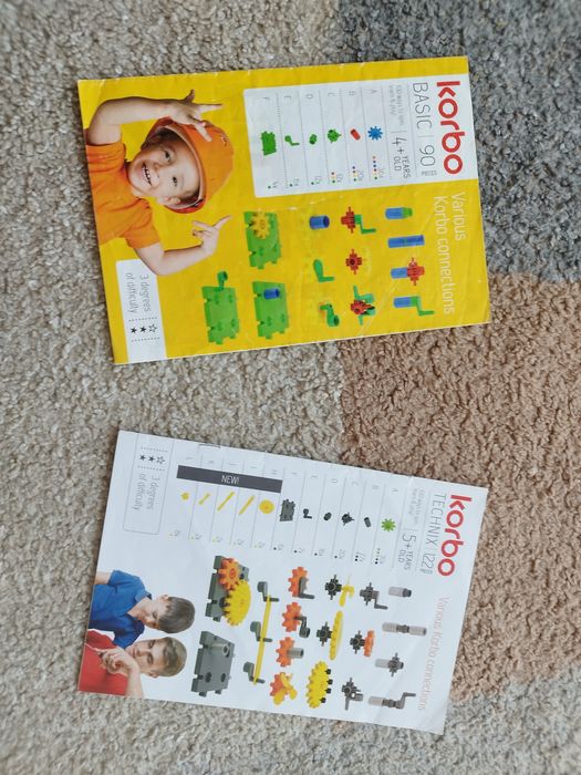 Klocki korbo mega duży zestaw ponad 400 el. Korbo Basic + Technix