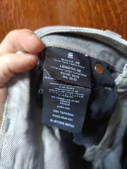 Джинси G-Star Raw 3301 Tapered W32 L32 сірі