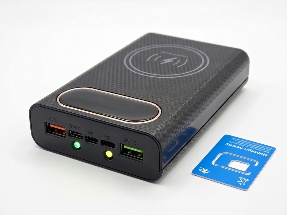 Повербанк три в одном GPS трекер фонарик 20000mAh беспроводная зарядка