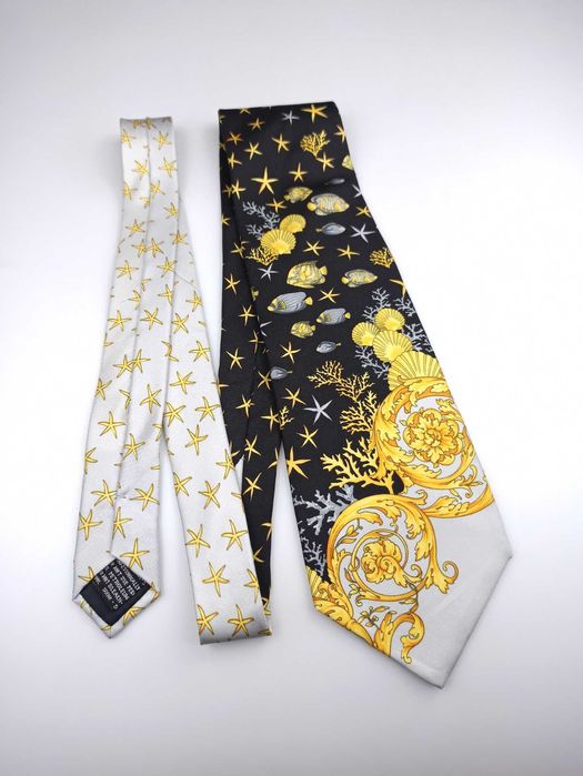 Gianni Versace jedwabny krawat w ryby rybki akwarium