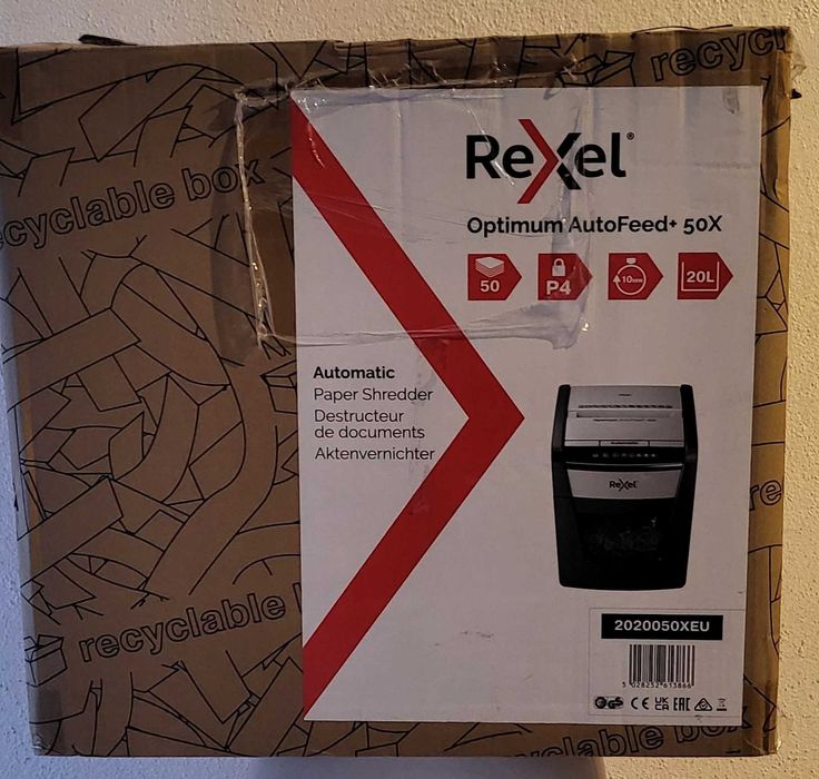 Rexel Optimum AutoFeed+ 50X Destruidora de Papel Preta, Nova
