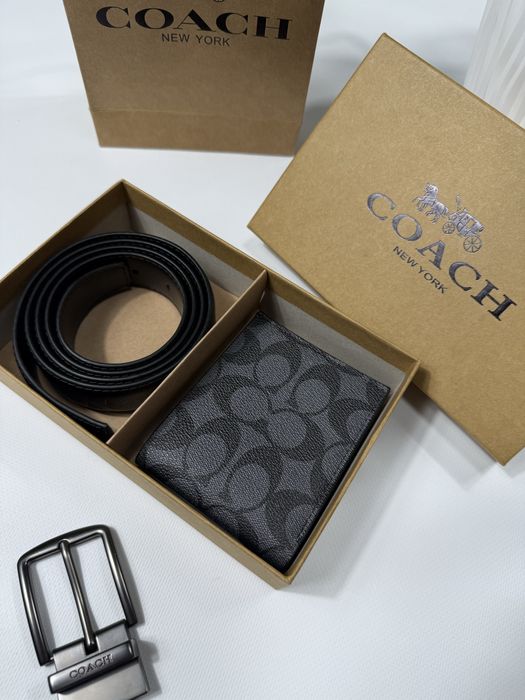 Набір Coach ремінь гаманець подарунковий Чоловічий набір Коач