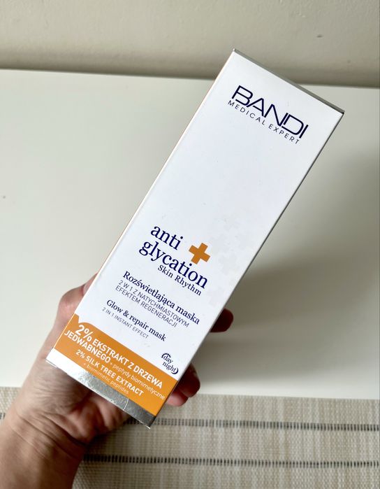 Bandi Anti Glycation rozswietlajaca maska 2w1 do twarzy, szybka regeneracja, 50ml