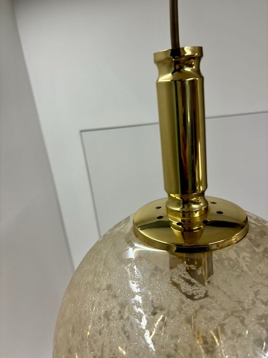Złota Lampa wisząca Kula Doria Leuchten Mid Century Modern lata 1970te
