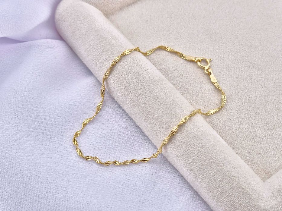 Złota bransoletka SINGAPUR 0,85g PR.585 14K dł. 18,5cm