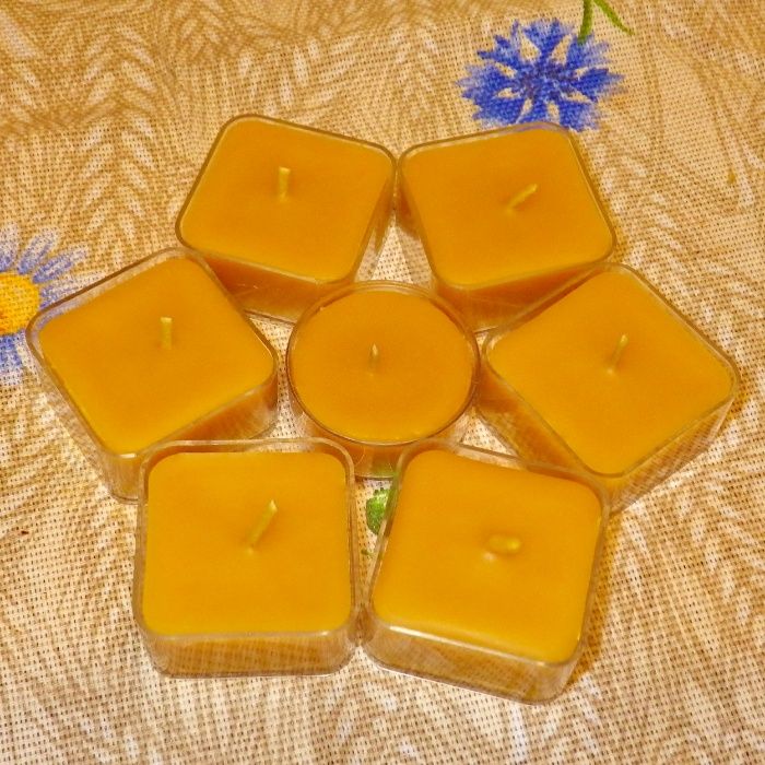 Квадратна чайна свічка з бджолиного воску для лампадок та аромоламп