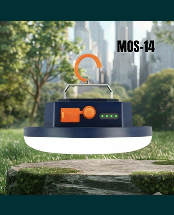 Ліхтар акумуляторний MOS-14 повербанк лампа для кемпінгу