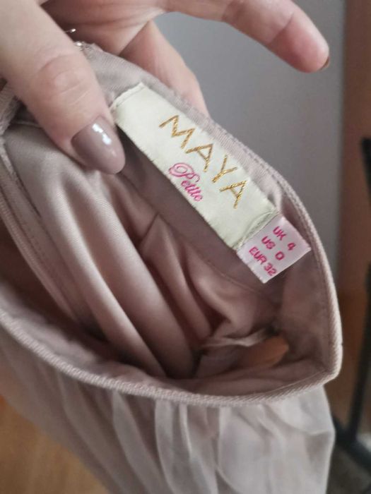 Spódnica maxi falbanki MAYA 32 bez wad pudrowy róż