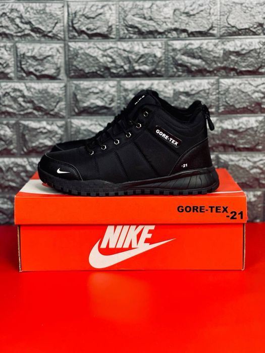 Мужские мега теплые ботинки Nike  +5° -31° черные зимние батинки найк