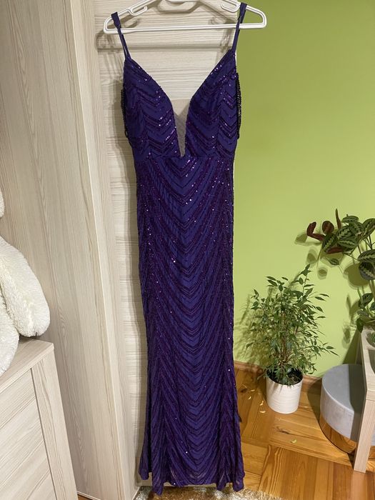 Sukienka balowa sylwestrowa wesele maxi długa cekiny