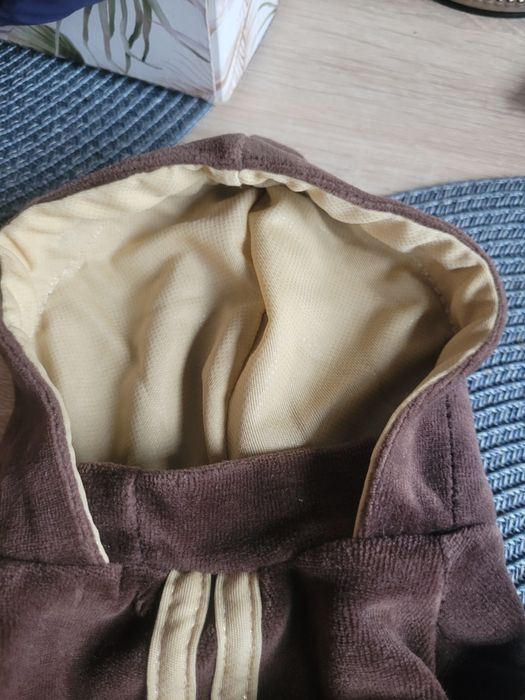 Brązowo złota bluza welurowa M